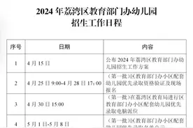 广州市荔湾区发布2024年幼儿园招生工作方案，最早一批本月25日报名！图片