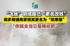 “飞丝”羽绒服已“更名改姓” 很多商铺商家将其更名为“防寒服” “你就全当它是棉袄吧”图片