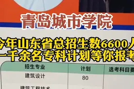 果然视频｜青岛城市学院：今年在山东省共招生6600人图片