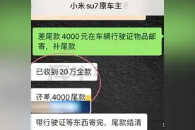 男子花20万买二手小米SU7，回家后遭原车主远程锁车图片
