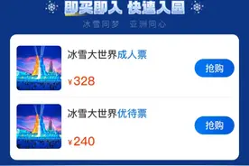 哈尔滨冰雪大世界太火爆！凌晨3点零下22℃，有人裹棉被排队等入园！门票328元/张，首日票已售罄！“百万元起拍”糖葫芦点位已被拍图片