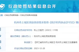 无证擅自开展激光脱毛等医美项目，杭州市上城区一美容馆被罚款10万！图片