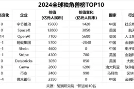 胡润《2024全球独角兽榜》：OpenAI跻身前三图片