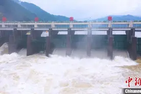 浙江富春江大坝今年首次开闸泄洪图片