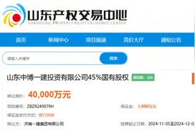 济南一建欲转让中博一建45%国有股权：近两年营收为零，转让底价4亿元｜大鱼财经图片