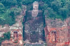 乐山大佛两旁护法天王石刻风化严重“即将消失”？景区回应：已安监测设备收集数据图片