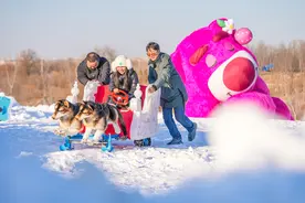 南苑“大泡子”开启冰雪嘉年华，岛上建起雪道大滑梯图片