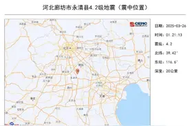 凌晨廊坊发生两次地震，最大4.2级！京津冀均有震感，已启动三级应急服务响应图片