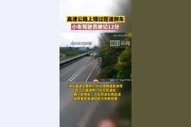 高速公路上错过匝道倒车，小车驾驶员被记12分图片