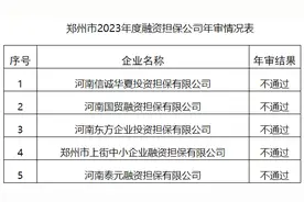 郑州市地方金融管理局：14家小贷、融资担保公司拟不予通过年审 | 名单图片