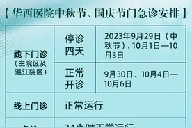 健康过“双节”丨收藏！四川部分三甲医院门诊排班时间表来了（上）图片