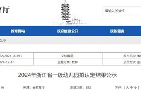 2024年浙江省一级幼儿园拟认定结果公示！图片