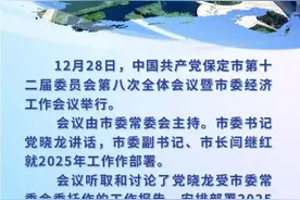 一图读懂！中共保定市委十二届八次全会暨市委经济工作会议图片