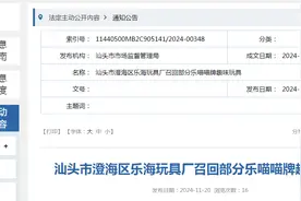 汕头市澄海区乐海玩具厂召回部分乐喵喵牌趣味玩具图片