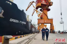 全球第二大专业纸浆船舶“伊塔波阿”轮满载抵达天津口岸图片