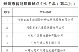 郑州公布8家智能建造试点企业 | 名单图片