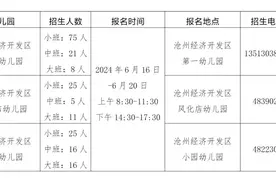 沧州一地公办幼儿园招生安排来啦！图片