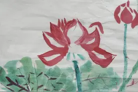 绘画《荷花》｜烟台中小学生“才艺秀”作品选登图片