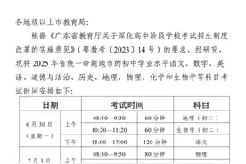 2025年广东省中考时间安排出炉图片