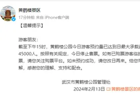 黄鹤楼景区：今日停止售票图片