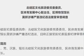 重庆北碚区文化旅游委党委委员、区体育发展中心副主任莫骄接受审查调查图片