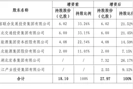 长江财险增资方案调整：增发股份减少2.13亿股，湖北宏泰集团与关联方合计持股33.32%图片