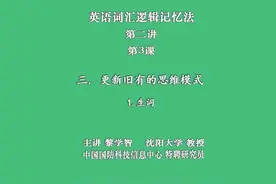 《英语词汇逻辑记忆法》第二讲第3课  主讲： 黎学智教授视频封面