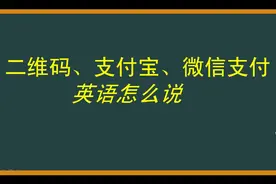 “二维码、支付宝、微信支付”用英语怎么说？学会了不落伍视频封面
