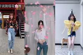 女孩们表演樱花舞，最后的双马尾小萝莉真棒，好喜欢视频封面