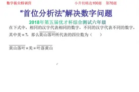 小升初精选100题第70题         “首位分析法”解决数字问题视频封面