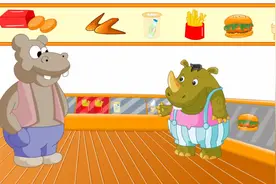 我想吃个汉堡 I want to eat a hamburger子牛幼儿园少儿童英语视频封面