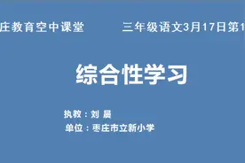 枣庄空中课堂3月17日三年级第1节语文《综合性学习》刘晨视频封面