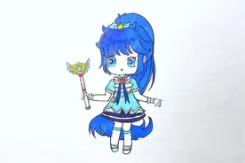 我和爸爸比赛画的巴啦啦小魔仙，你知道她是谁吗？#画画 #简笔画