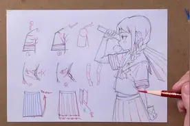 【新手教程】衣服画不好？那是你没有看这个衣褶万能公式#简笔画