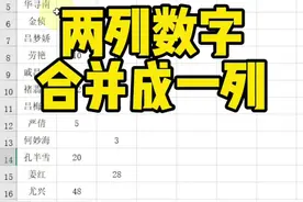 两列数字合并成一列#excel #office办公技巧 #exce技巧视频封面