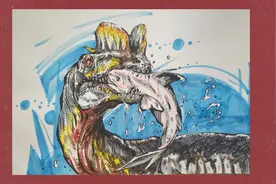 手绘【恐龙】之双嵴龙。#画画#绘画#恐龙#动物#古生物视频封面