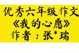 优秀六年级作文《我的心愿》 作者：张*瑞#作文 #作文素材视频封面