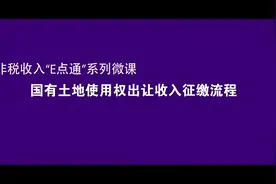 非税收入“E点通”系列微课：国有土地使用权出让收入征缴流程视频封面