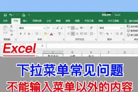 Excel下拉菜单常见问题：不能输入菜单以外的内容。#excel #office办公技巧 #教程 #电脑
