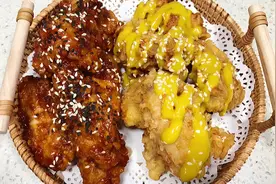 居家做韩式炸鸡翅，酸酸甜甜的芥末酱，小孩也爱吃视频封面