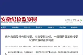 宿州市纪委常务副书记、市监委副主任、一级调研员王琦被查#审查视频封面