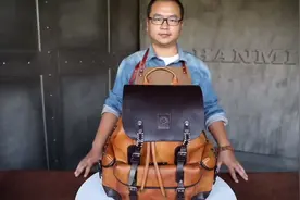 HANMIIS胡椒盐头层牛皮新款大容量双肩包旅行袋包全真皮男士背…视频封面