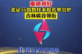 重磅利好！北证50指数样本股名单出炉，吉林碳谷领衔#北交所视频封面
