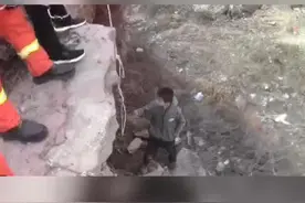 圈套？男孩追狗跌入河谷，被救援时不戴“圈套”，要梯子！可能“信任”与“不信任”之间不是只差一个字！视频封面
