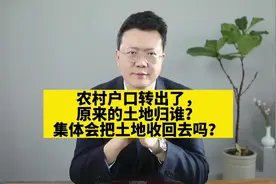农村户口迁出了，原来的土地归谁？村集体会把土地收回么？视频封面
