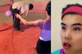 大妹子苦练的鞭子技术还不是很到位！看看这位大爷被抽的！#搞笑视频封面