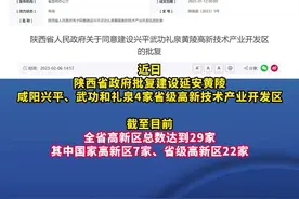 陕西省政府最新批复！新增兴平、武功、礼泉、黄陵4个高新技术产业开发区！享受省级高新区相关政策 #陕西 #陕西dou知道 #高新视频封面