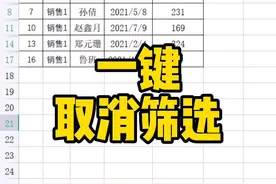 一键取消筛选#WPS #WPS表格 #WPS表格技巧 
