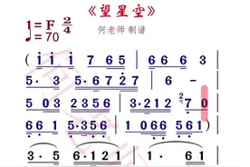 《望星空》有声简谱！#有声简谱 #零基础学唱歌 #伴奏视频封面