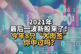 2021年最后一波新股来了！今年8只“大肉签”你中过吗？#股票#新股#2021#2022#跨过2021@抖音短视频视频封面